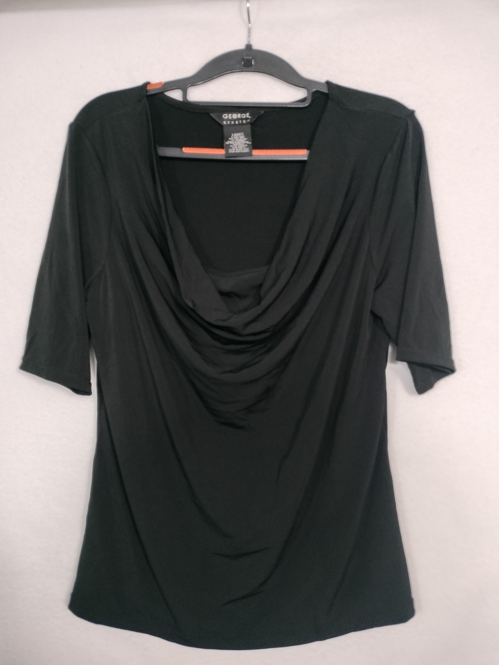 George Black Draped Neck Women's Top